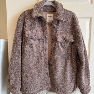aberchombie & fitch Brown sherpa jacket #winterjacket